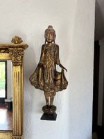 Buddha Statue Holz bemalt 55 cm guter