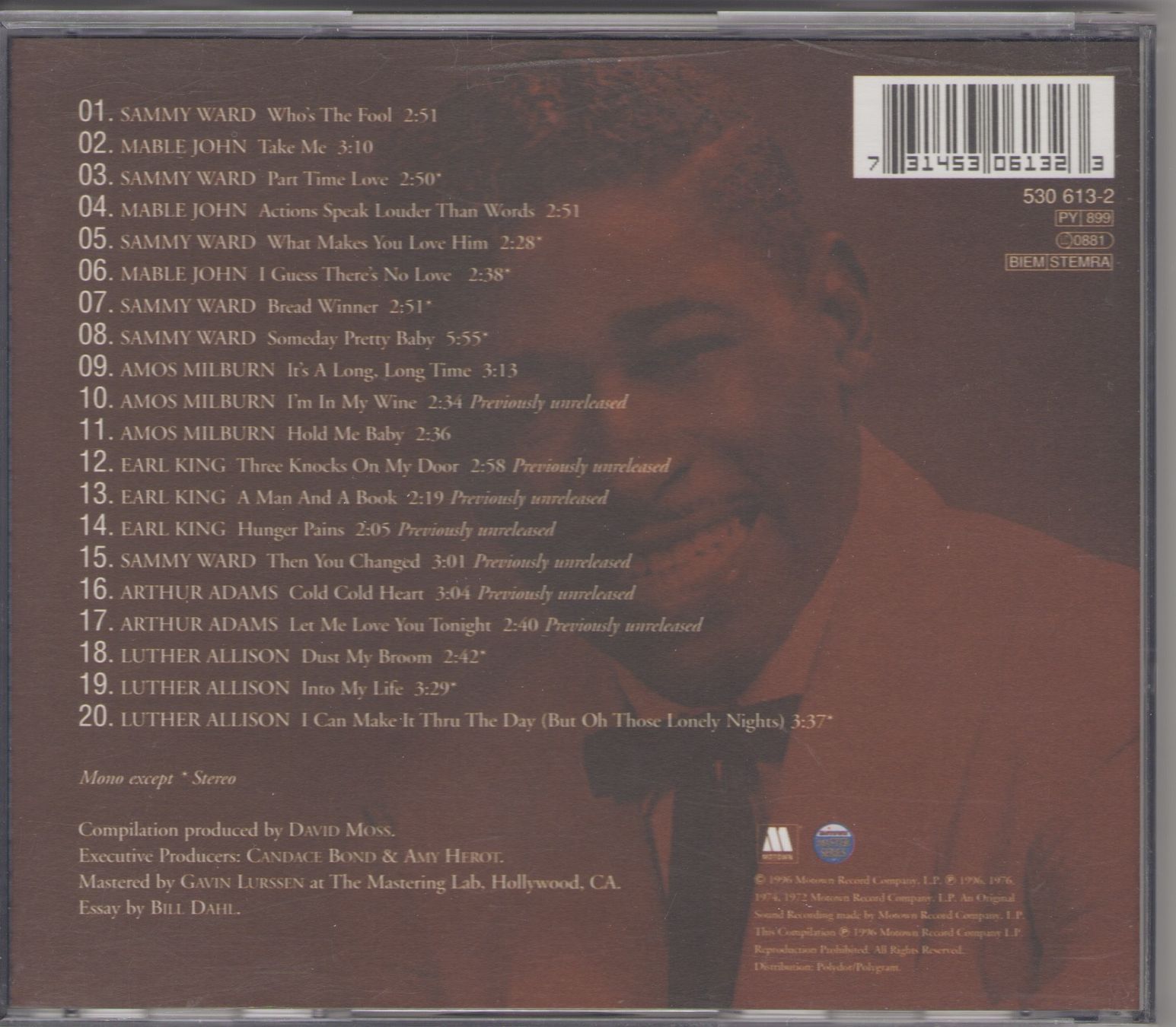 CD: BLUE EVOLUTION - LUTHER ALLISON, SAMMY WARD, EARL KING, ... – Usato da Lausanne venduto da sbar224 1