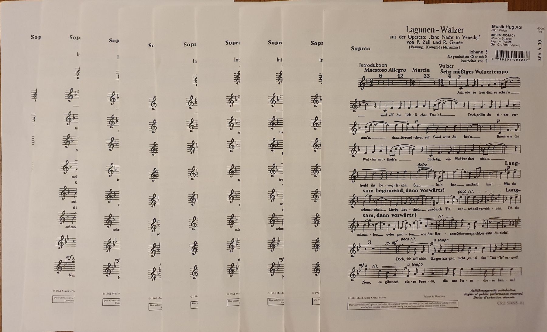 Libri: Johann Strauss Lagunen-Walzer: Chorstimmen, neu – Nuovo (secondo la descrizione) da Zürich venduto da Philotimo 4