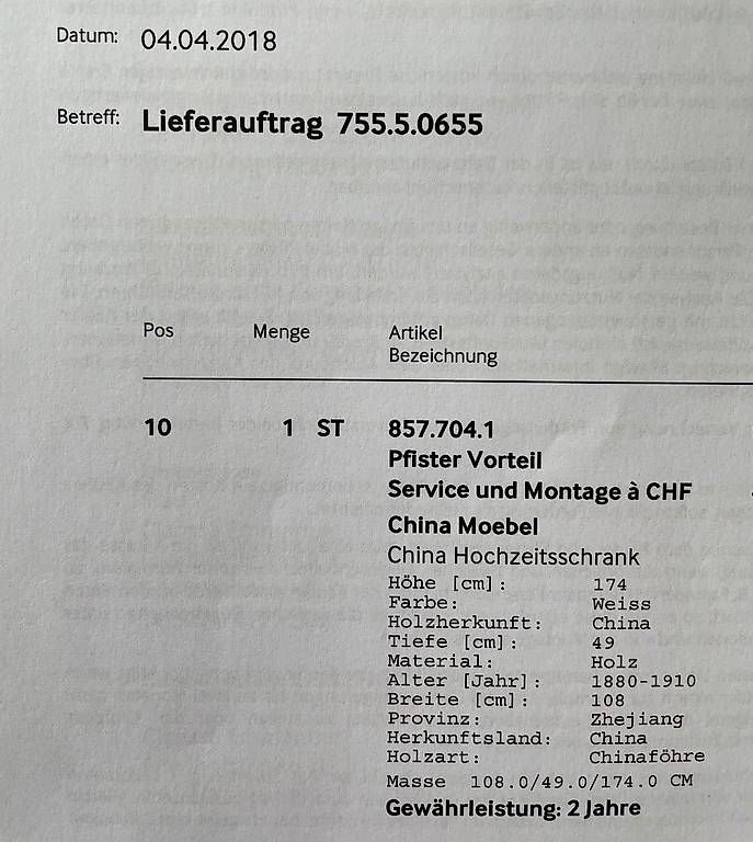 Schränke: China Hochzeitsschrank weiss – Gebraucht aus Moosseedorf von MoosseeHornets 3