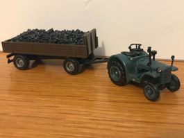 Hanomag Traktor mit Anhänger mit Kohle Ladung