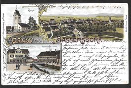 Bassersdorf farbige Lithografie 3 Bilder Handlung Brunner
