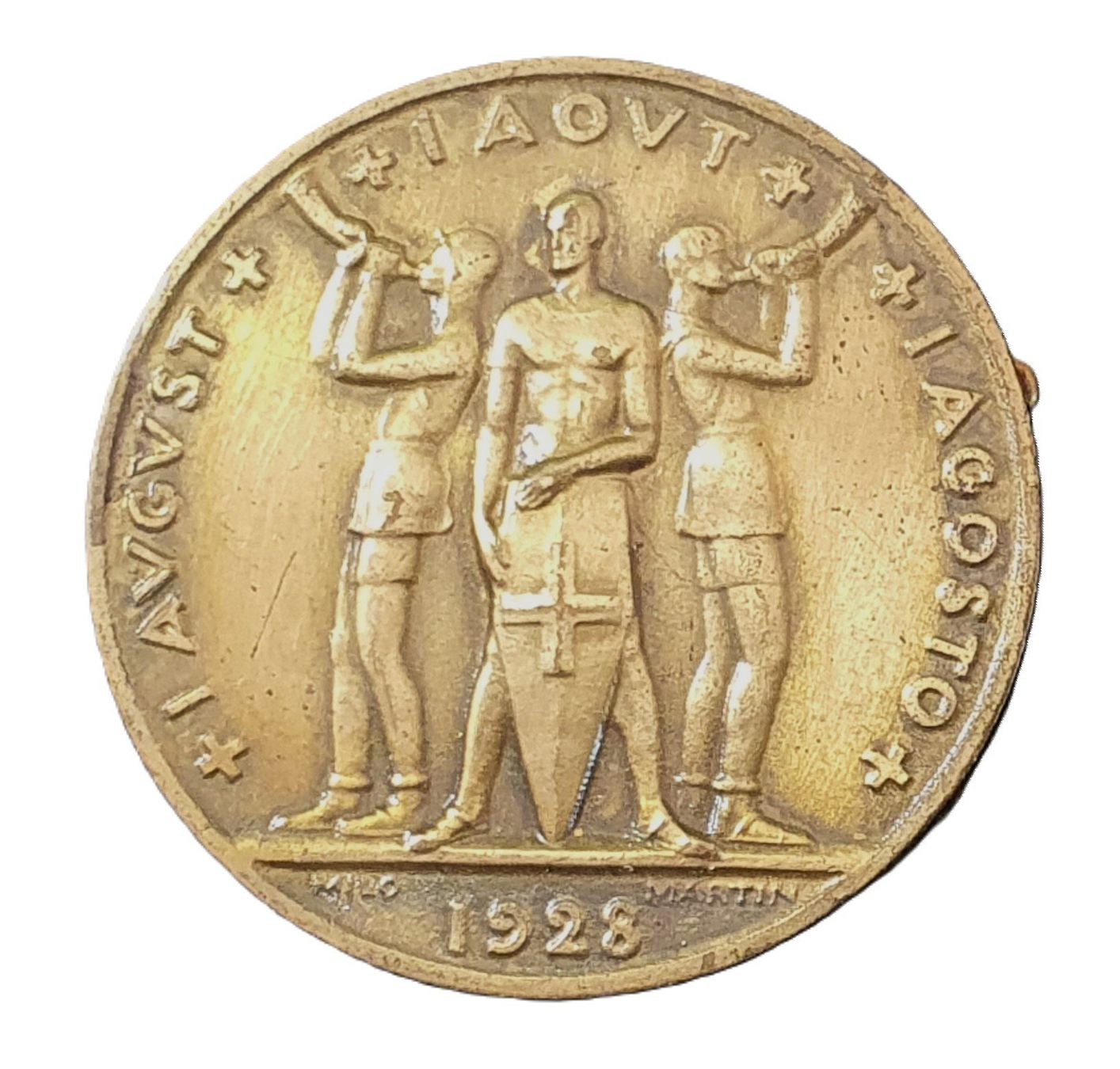Broschen & Nadeln: V034 - Brosche 1. August 1928 – Gebraucht aus Reinach BL von Boston-Verkauf
