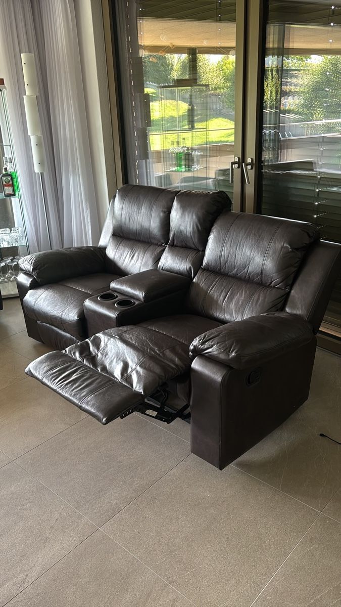 Divani: Kunstledersofa dunkelbraun mit Relaxfunktion – Usato da Sins venduto da sev_7hng 1