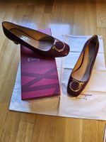 Vintage Ferragamo 10C Bordeaux Damen Schuhe Neuwertig