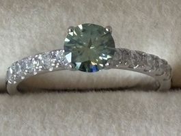 Luxus Elegante Gr.19/9 Ring Weiss Zirkonia Farbe Silber