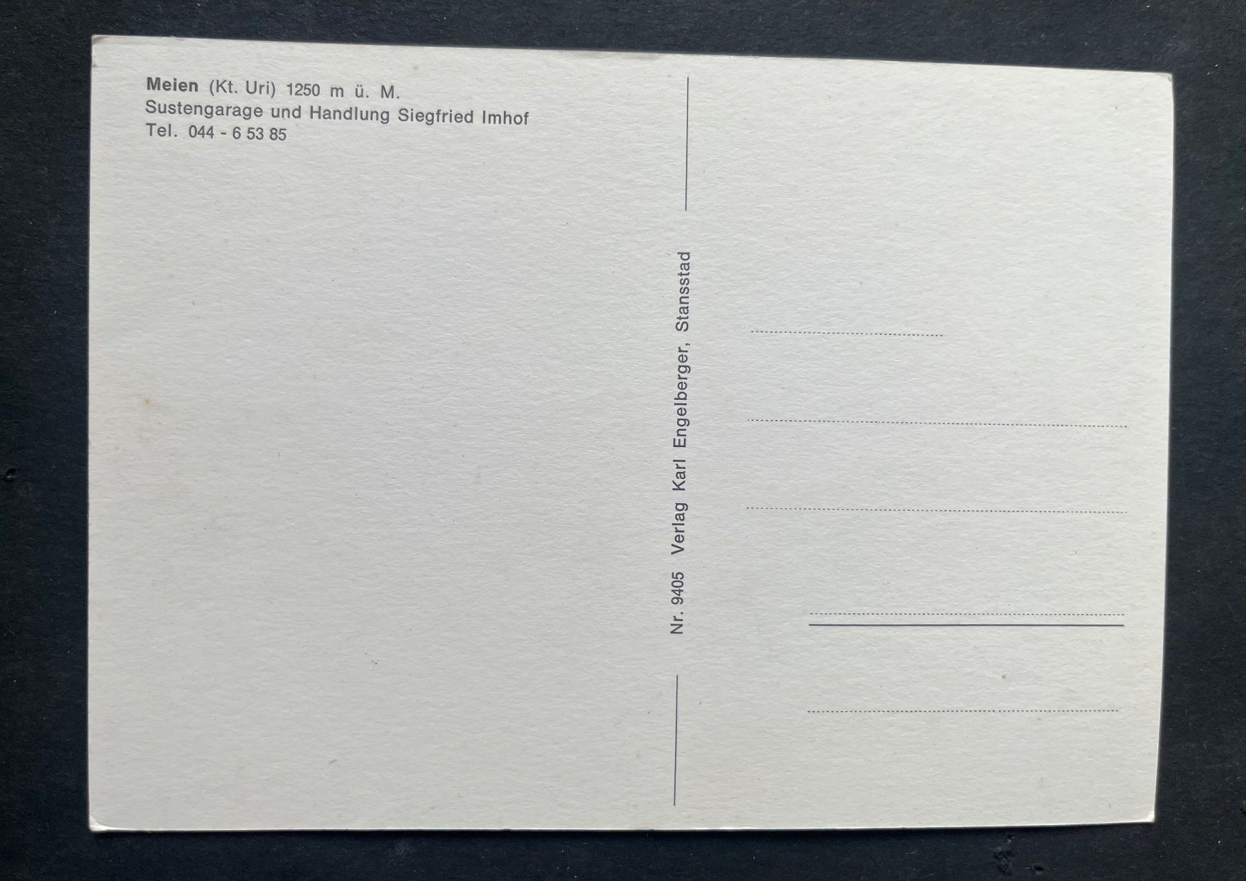 Cartoline postali: Meien/,Sustengarage und Handlung Siegfried Imhof – Usato da Ostermundigen venduto da DaxKarten-75 1