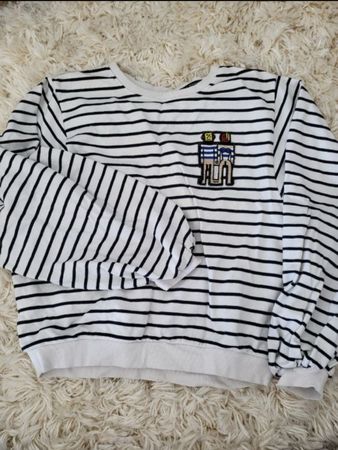 Desigual striped sweater with unique patch detail, size M