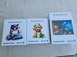 Quordle Holzpuzzle, 1x Neu, 2x gebraucht verschiedene Motive