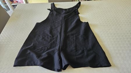 Tuta estiva corta nera poliestere tg.XXL