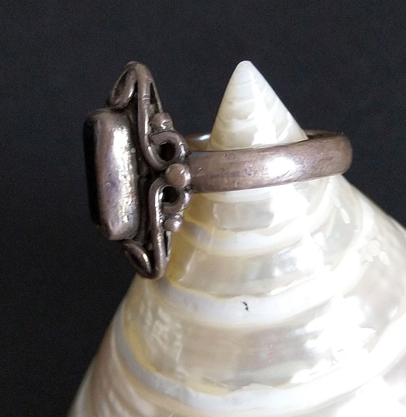 Anelli: ALTER RING MIT ONYX IN 925 SILBER – Usato da Romanshorn venduto da BoutiqueA 2