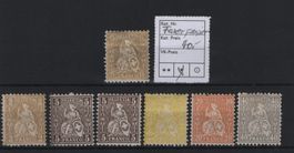 Lot Sitzende Helvetia Faserpapier mit Falz  Kat. 40.-