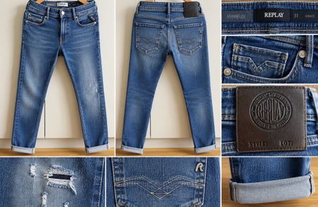 Jean Replay Anbass Hyperflex homme – W31 L32 – bleu