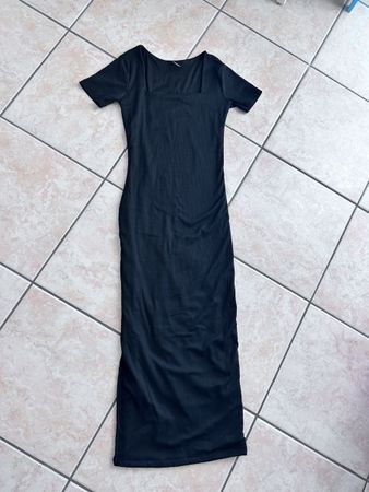 Abito lungo Chicorée nero scollo quadrato taglia S