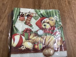 19Servietten mit Bär Motiv, Atelier, Weihnachten!