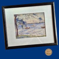 Aquarell Alster Original von J. de Coninck – datiert 1913
