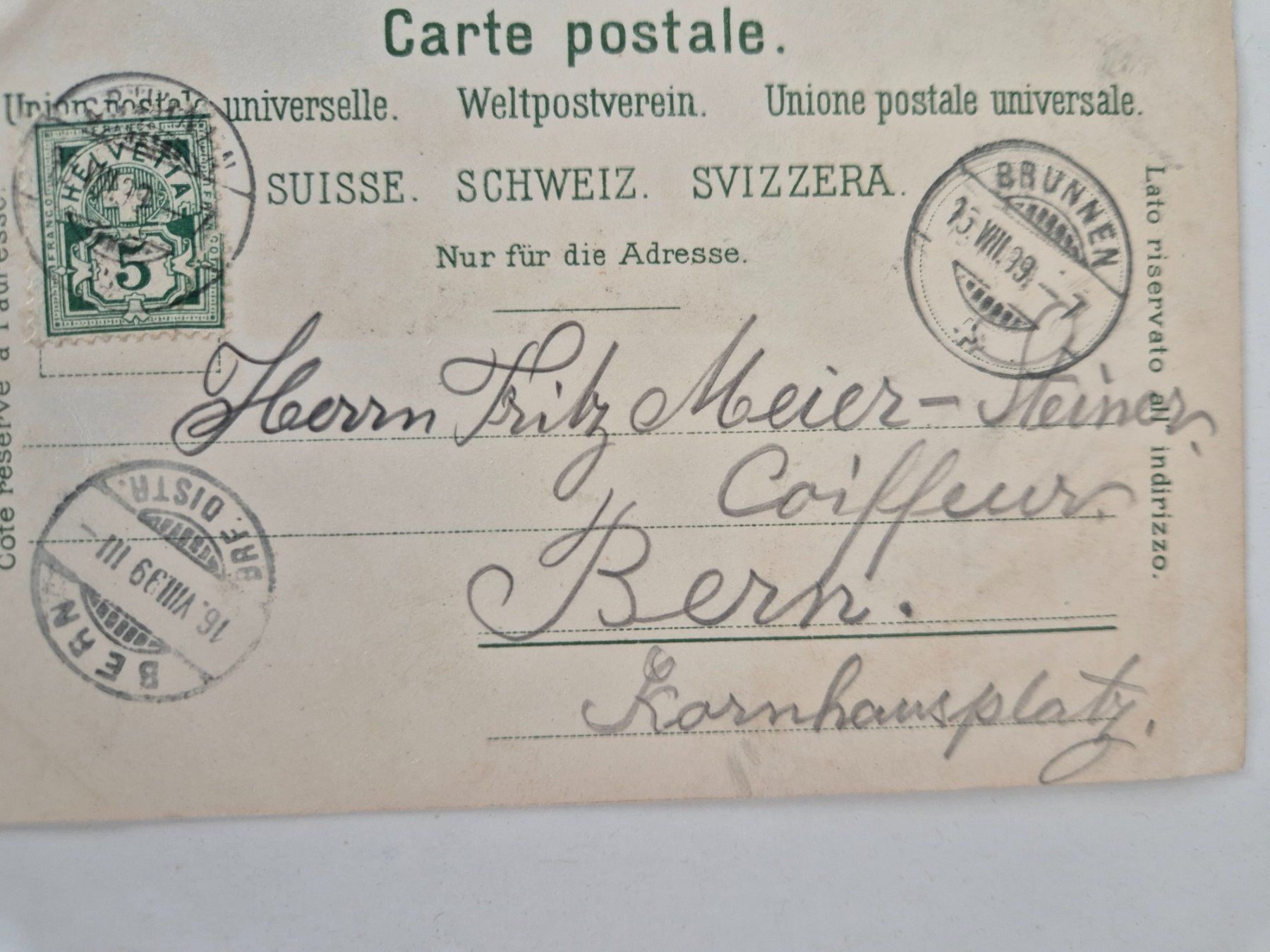 Cartoline postali: 4  AK Ansichtskarten Luzern, 1899 – Usato da Schlosswil venduto da donmarcos62 8