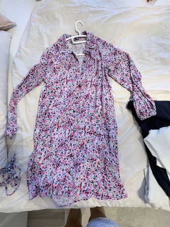 Damen Hemdblusenkleid bunt gemustert langarm guter Zustand