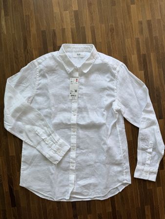 *NEW* UNIQLO women premium linen shirt white / M