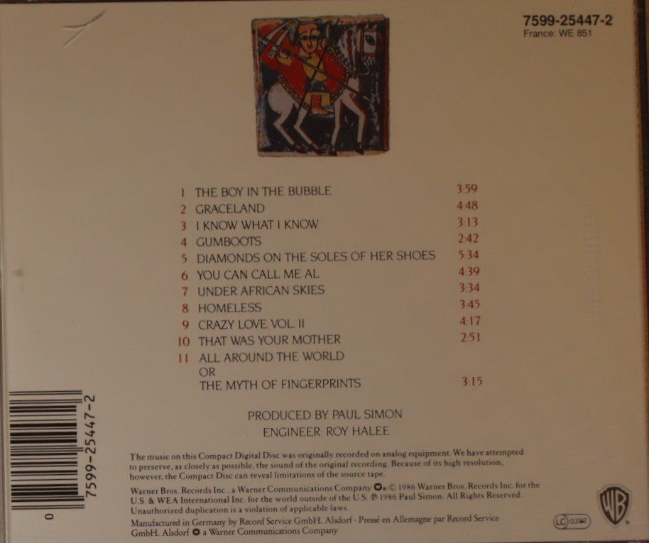 CDs: Paul Simon – Graceland – Gebraucht aus Luzern von CONTENTI 2