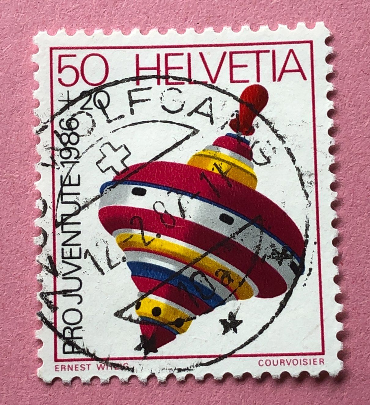 Alle Briefmarken: Nr.J 299 Kreisel Pro Juventute GESTEMPELT    – Gebraucht aus Aarau von Billa007
