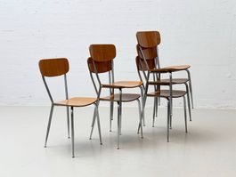 Stapelbare Stühle mit Resopal beschichtet, 1950er Jahre