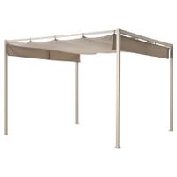Pergola mit Sonnendach, neuwertig, 300x300 cm, Beige