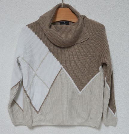 Damen Pullover von Monari mit Muster und Stehkragen, Gr. 36