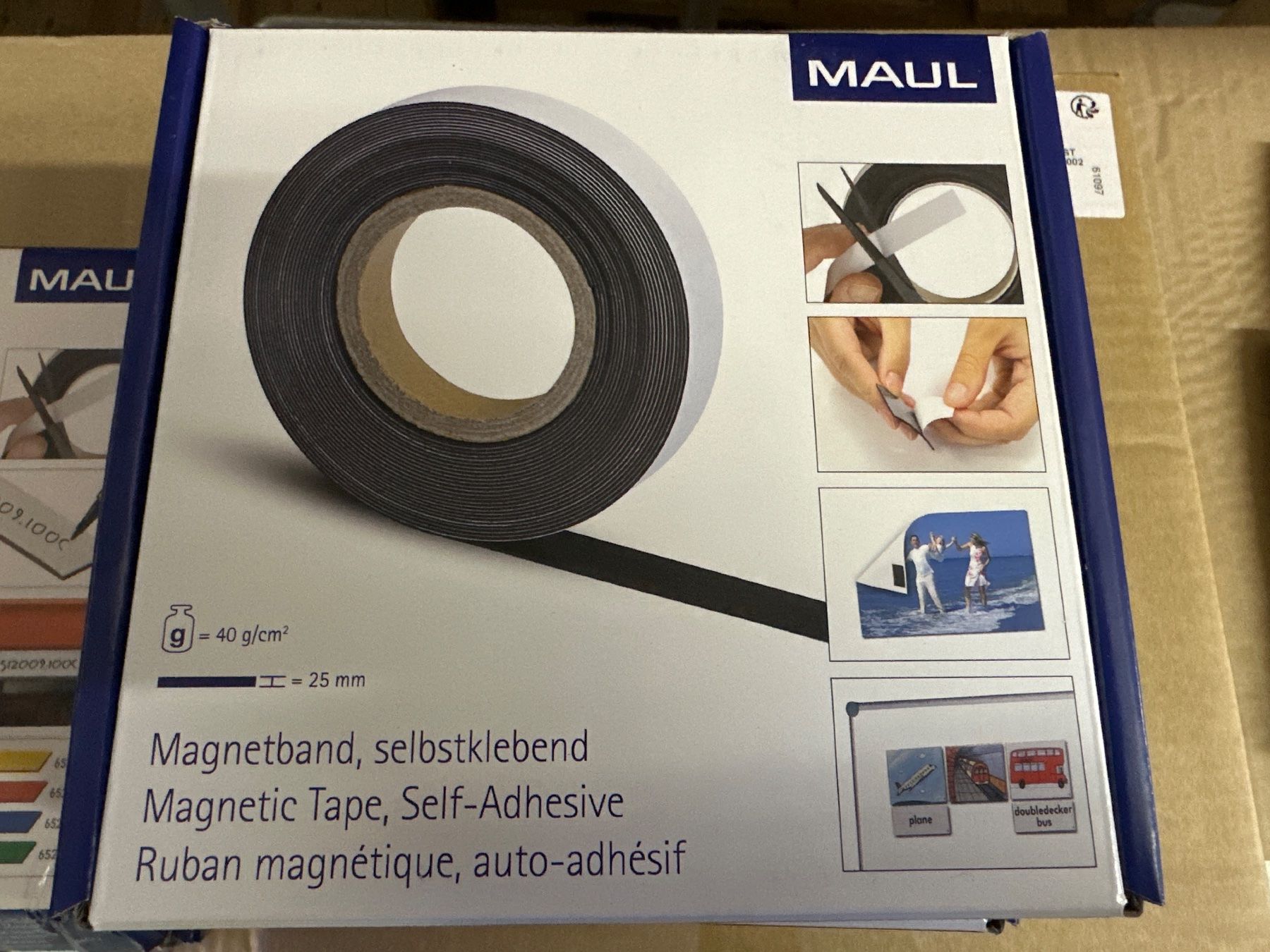 Calamite: MAUL Magnetband, selbstklebend, 25 mm breit – Nuovo e nell'imballaggio originale da Necker venduto da liq24 2