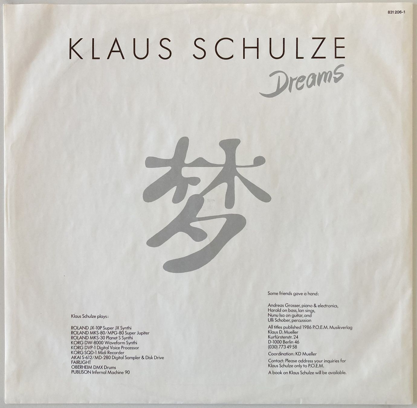 Dischi in vinile: KLAUS SCHULZE - DREAMS – Usato da Bottens venduto da hotter-than-hell 2