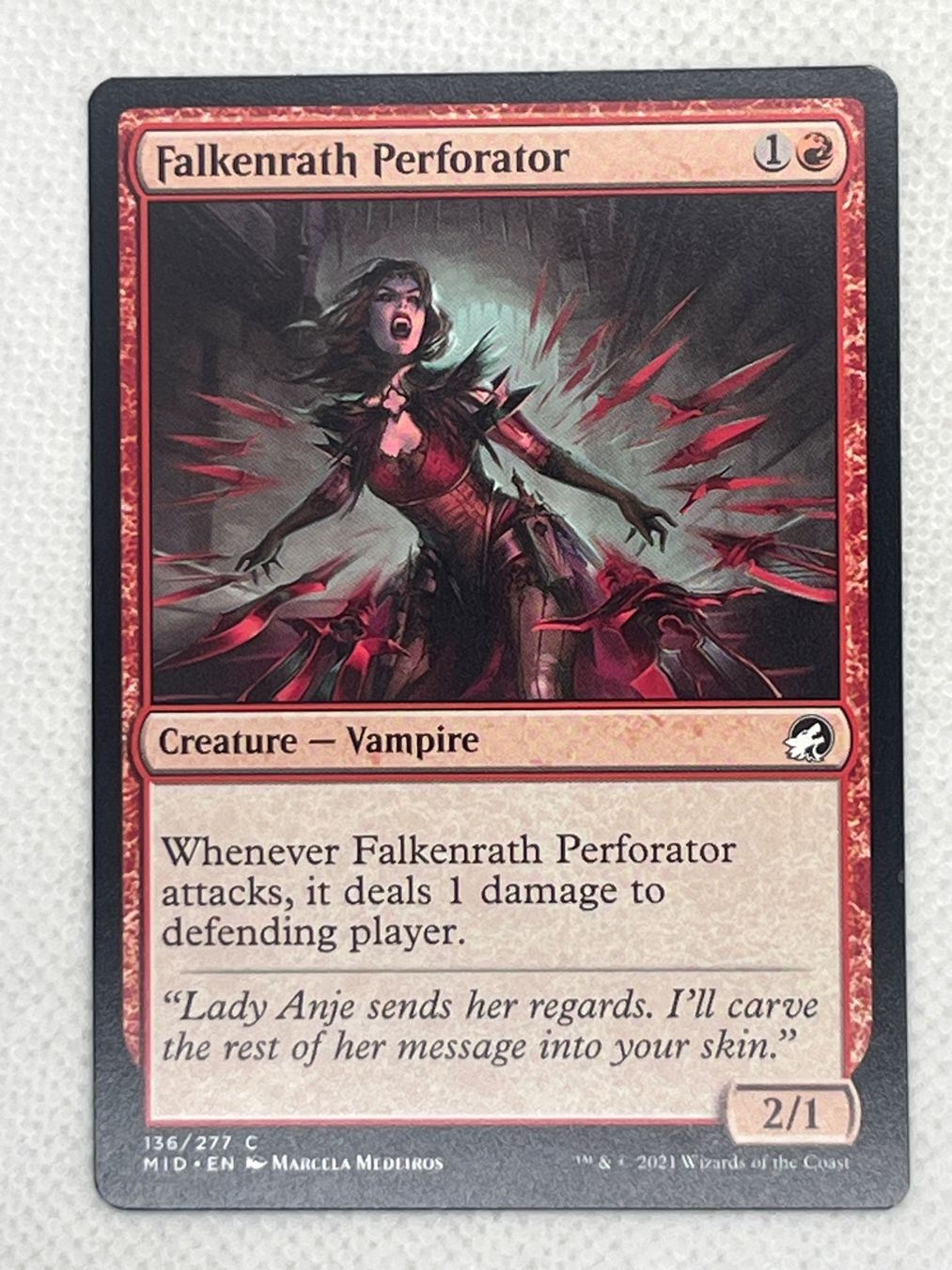 Magic The Gathering Carte collezionabili: Falkenrath Perforator, Magic the Gathering Karte, Common – Usato da Hinterkappelen venduto da Kim1992