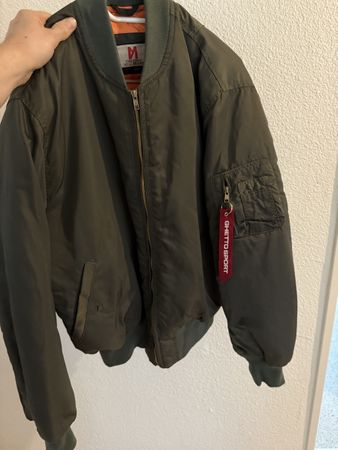 Maskulin Ghetto Sport Bomber Jacke, Olivgrün, Gr. M