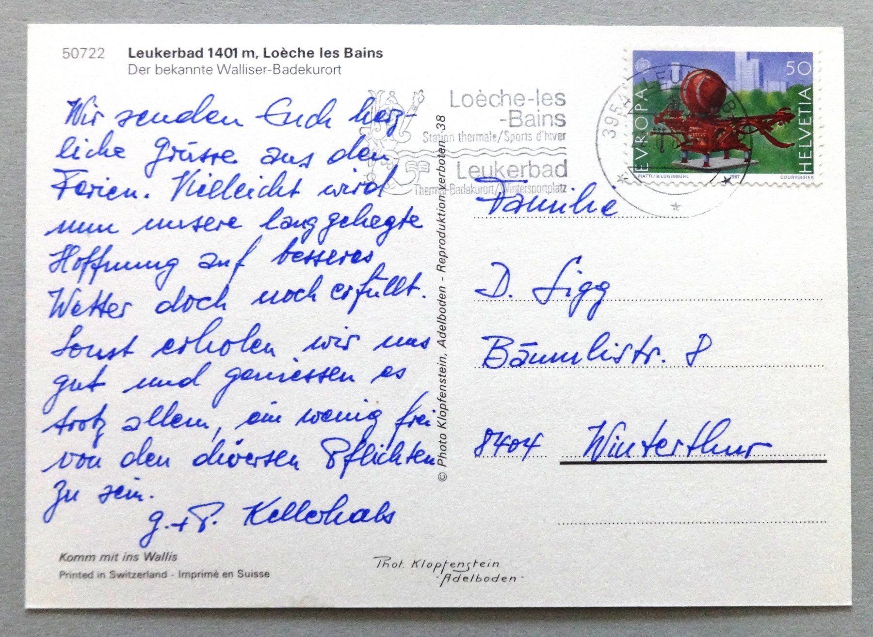 Cartoline postali: Leukerbad 1401 m, Loèche les Bains – Usato da Fétigny venduto da Billy2miny 1