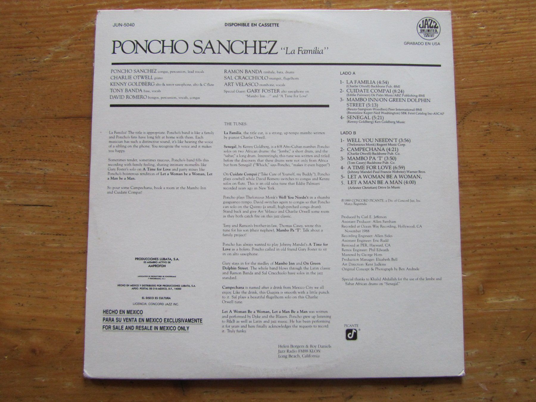 Dischi in vinile: PONCHO SANCHEZ: La Familia – Usato da Seengen venduto da mikelele 1