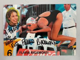 Flavia Rigamonti - Autogrammkarte Olympia Schwimmen Schweiz