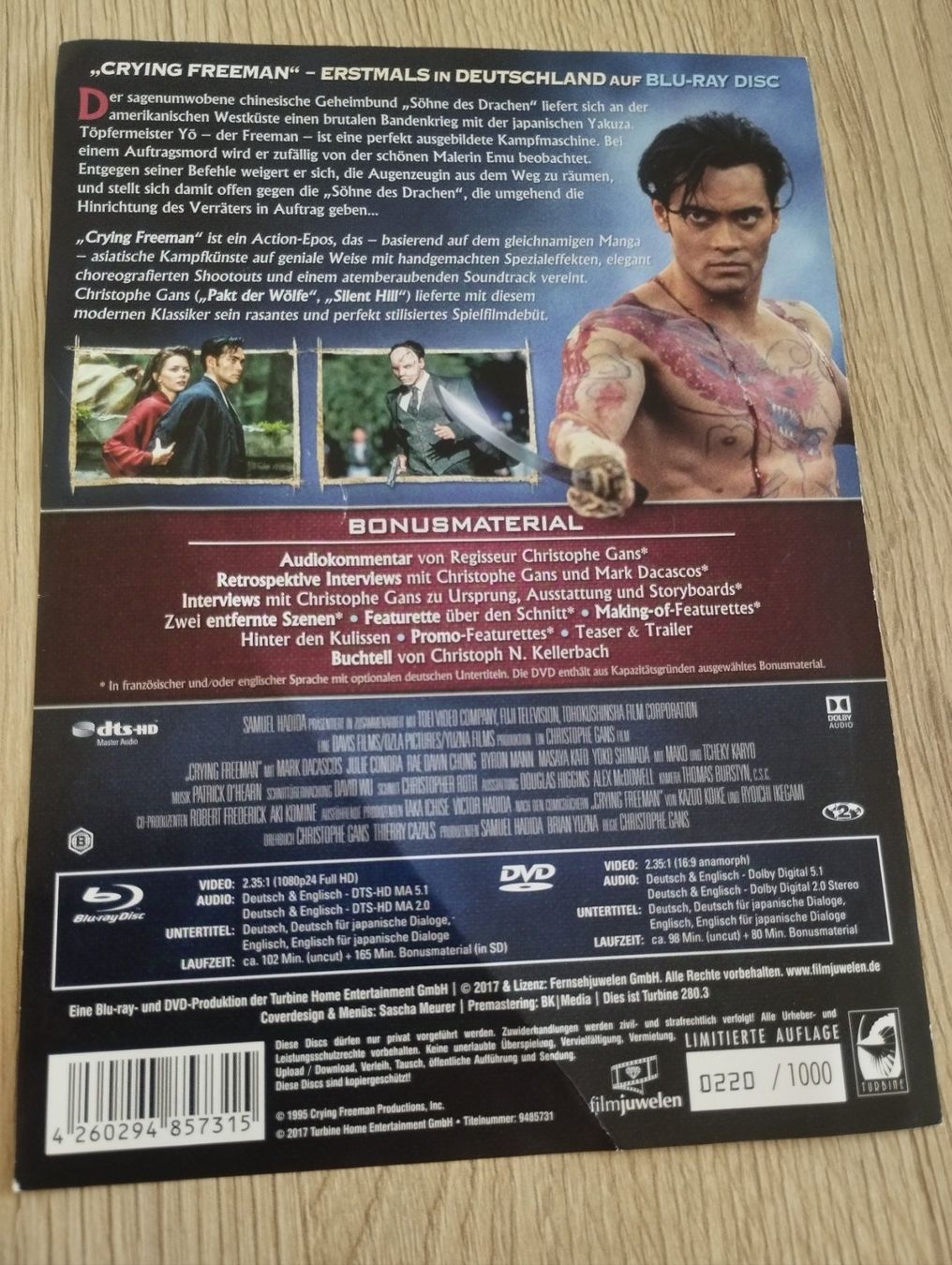 Tutti i DVDs: Crying Freeman Mediabook Cover D Mit Marc Dacascos Rar – Usato da Steffisburg venduto da AutoFiat 5