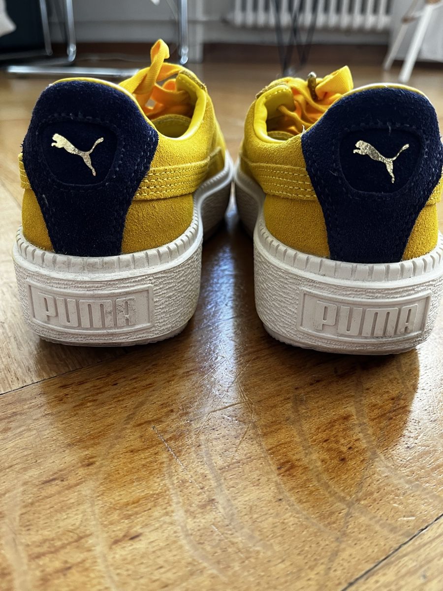 Puma Scarpe da donna: Gelbe Puma Wildleder Schuhe, Gr. 37 – Usato da Basel venduto da Opina01 1