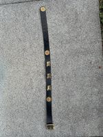 Ledergürtel schwarz mit Kuh-Applikationen Appenzell 70cm