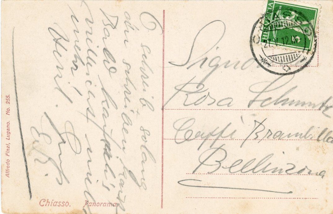 Cartoline postali: Chiasso   TI        um 1 9 1 2 – Usato da Brig venduto da Valcards54 1