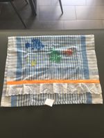 Süsses Fischli Kindertuch blau/orange mit Spitze 👍