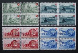 PP 1948, Serie Viererblöcke B38-B41, Ersttag französisch