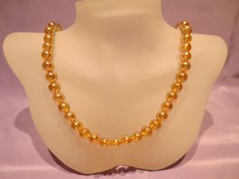 Golden Aura Bergkristall Edelstein Halskette NEUHEIT