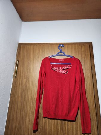 Pull-over Guess rouge col à sangle taille M 
