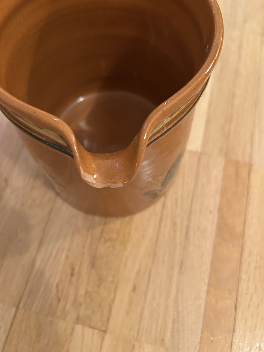 Caraffe: Rustic Hand-Painted Ceramic Pitcher Jug  circa .75l – Usato da Nyon venduto da Iamher 2