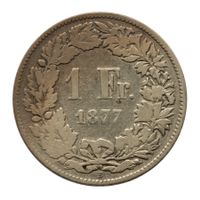 Schweiz - 1 Franken - 1877 - Silber