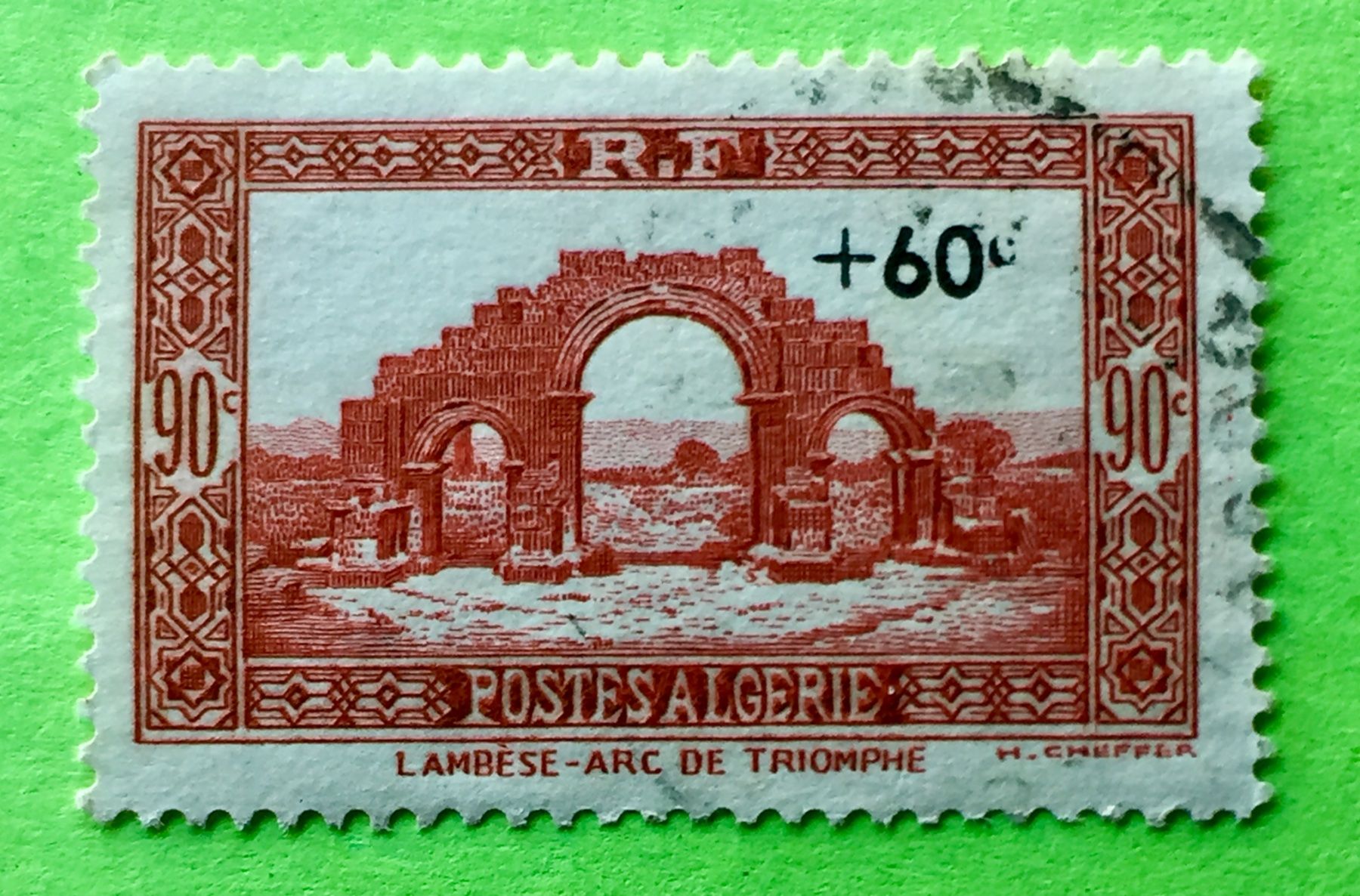 Alle Briefmarken: Briefmarken aus Algerien Triumphbogen von Lambèse (Tazoult) – Gebraucht aus Aarau von Angi-007