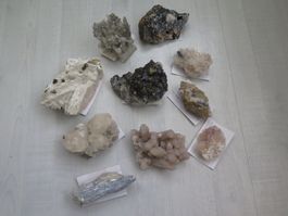 Mineralien 10 Stück, Kaktus Amethyst, Hämatit Quarz, Fluorit