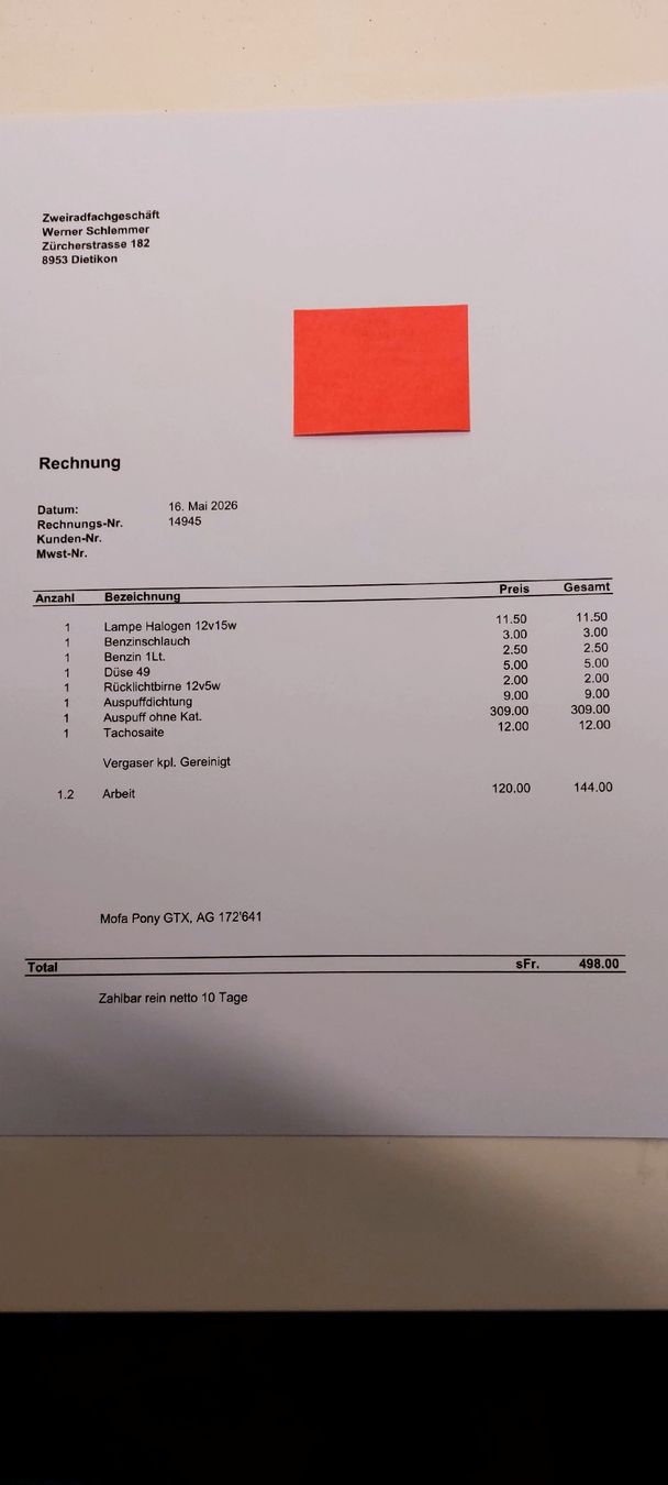 Pony Ciclomotori: Pony GTX direkt ab Service – Usato da Ehrendingen venduto da Sile1972 1