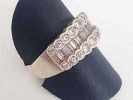 Silberring 925  Grösse 18.3mm mit Zirkonia Steinen