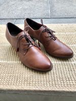 Braune Tamaris Leder Schnürschuhe, Gr. 37